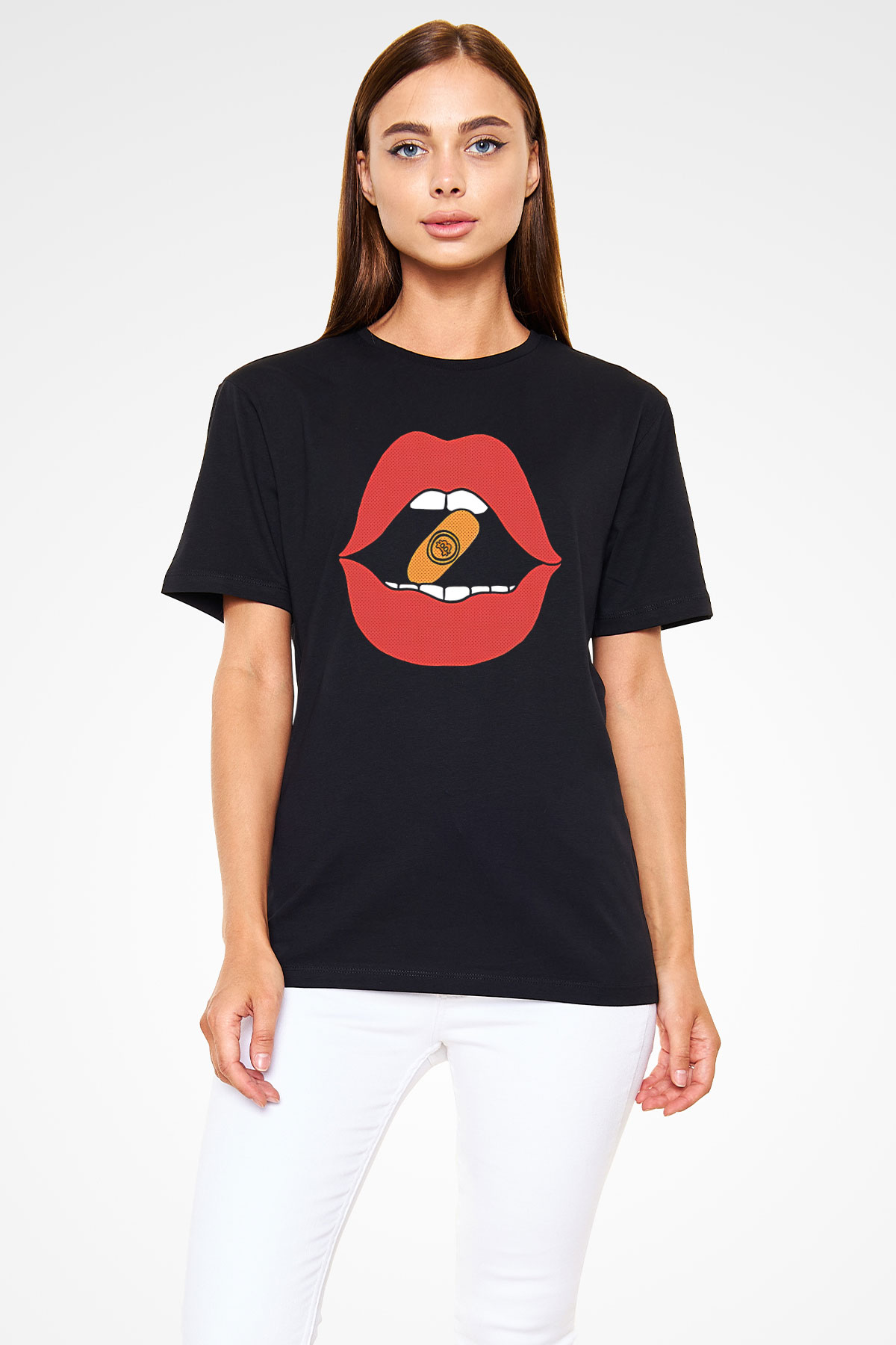 Bitcoin Baskılı Unisex Siyah Tişört - Tshirt