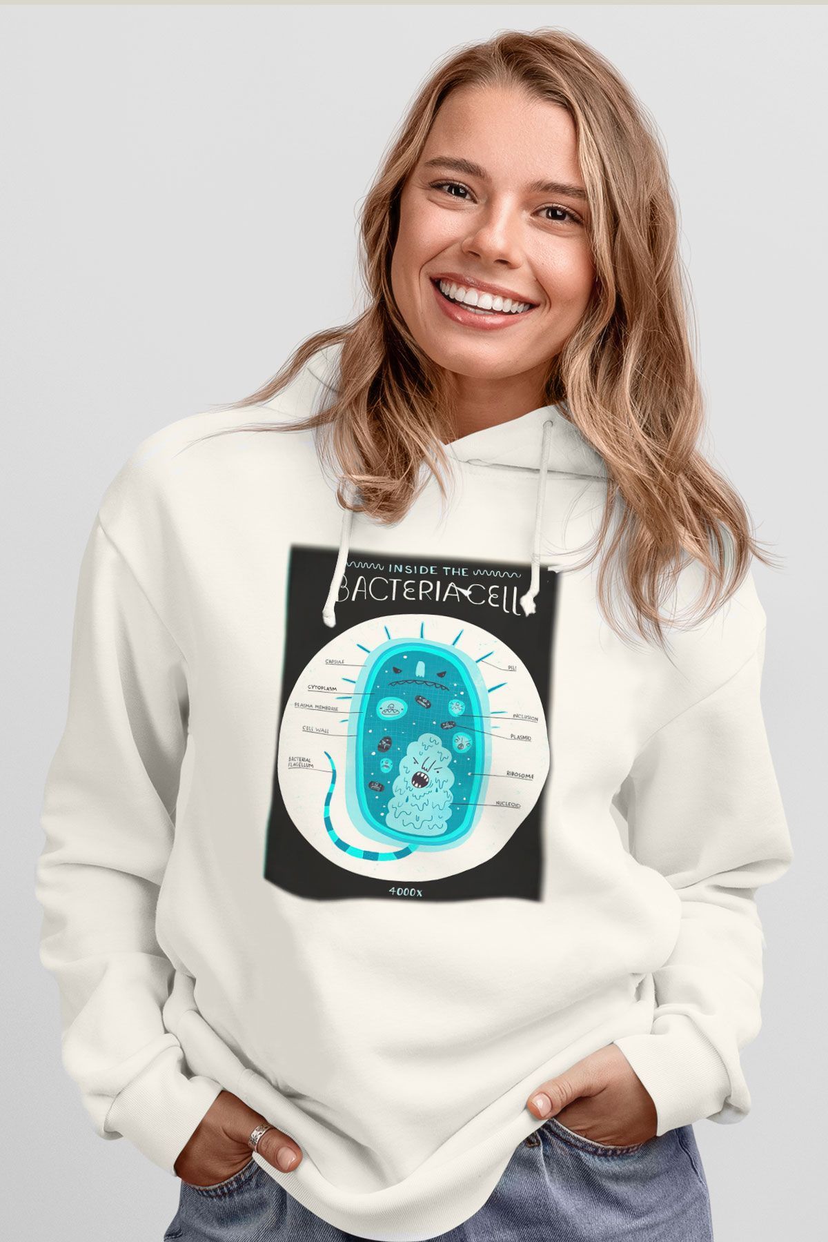 Biyolog Beyaz Unisex Hoodie