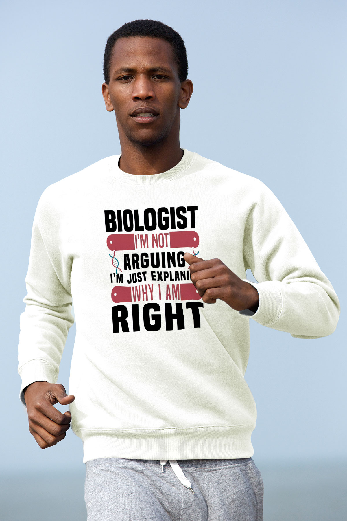 Biyolog Beyaz Unisex Sweatshirt