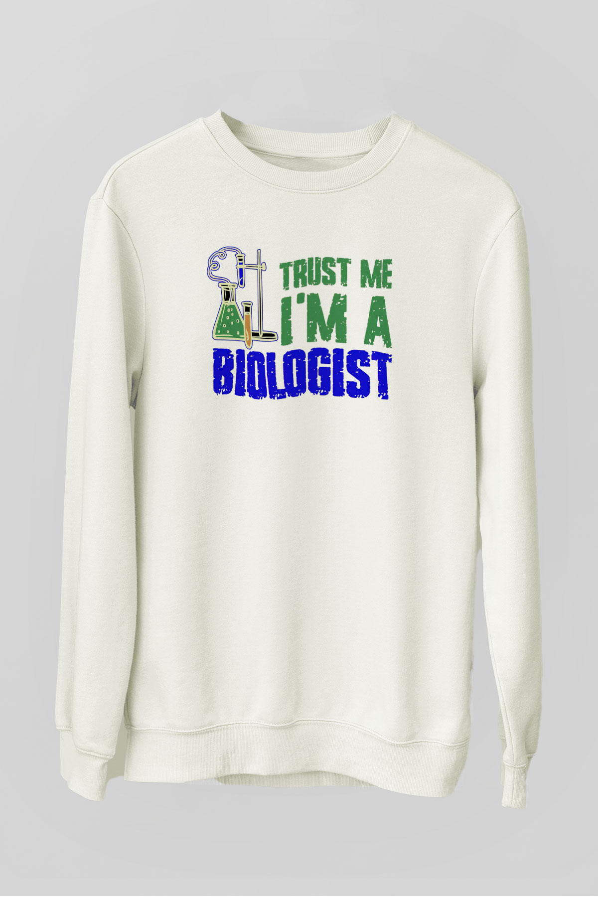 Biyolog Beyaz Unisex Sweatshirt