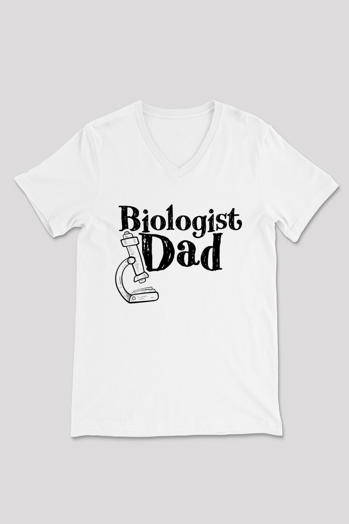 Biyolog Beyaz Unisex V Yaka Tişört