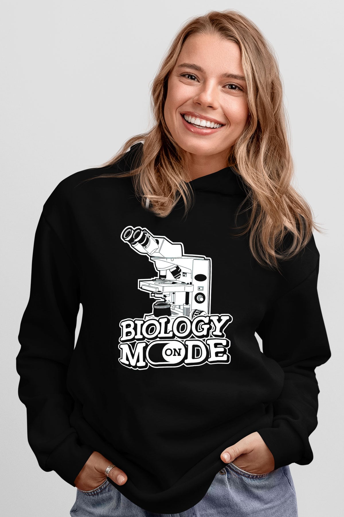 Biyolog Siyah Unisex Kapüşonlu Sweatshirt