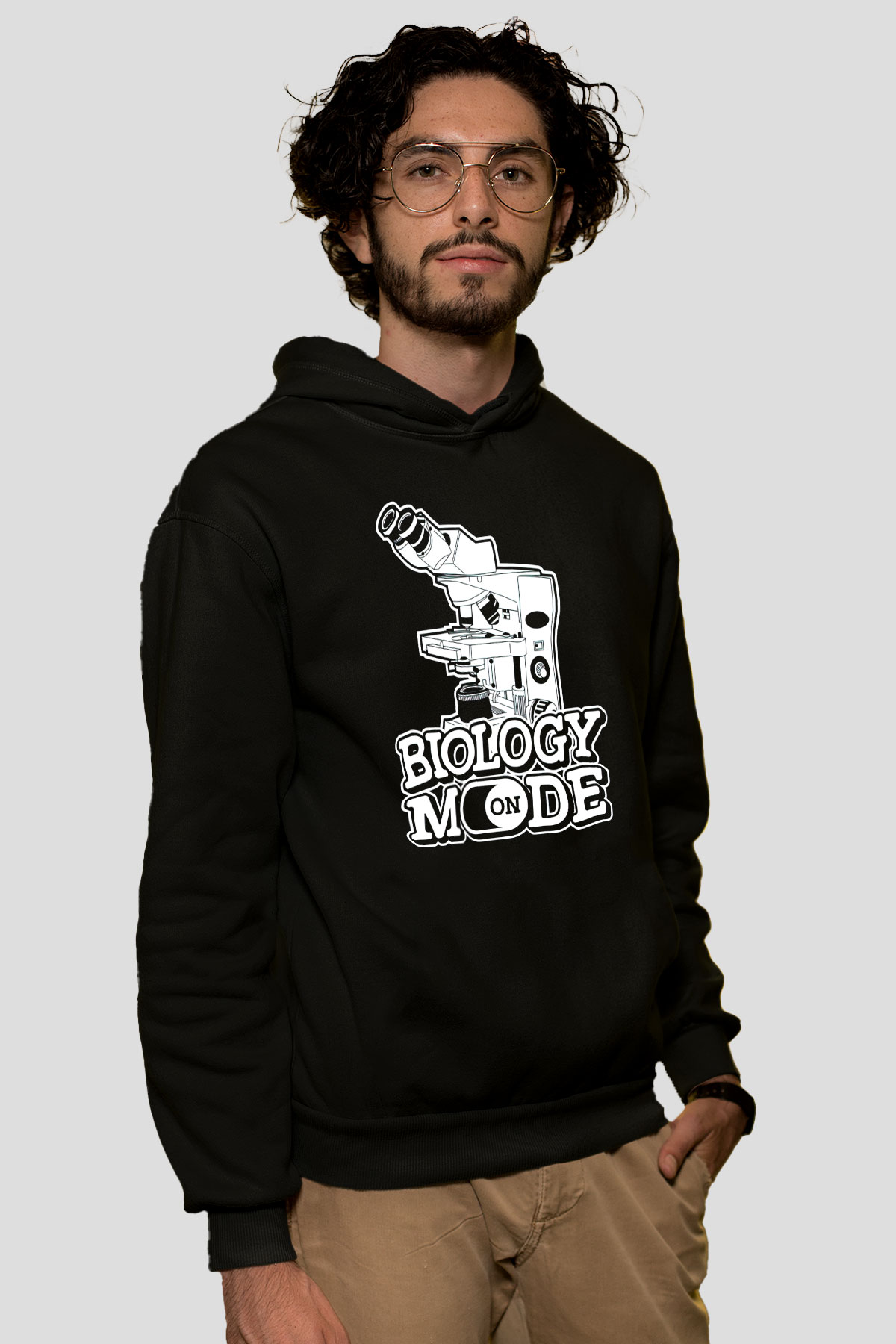 Biyolog Siyah Unisex Kapüşonlu Sweatshirt