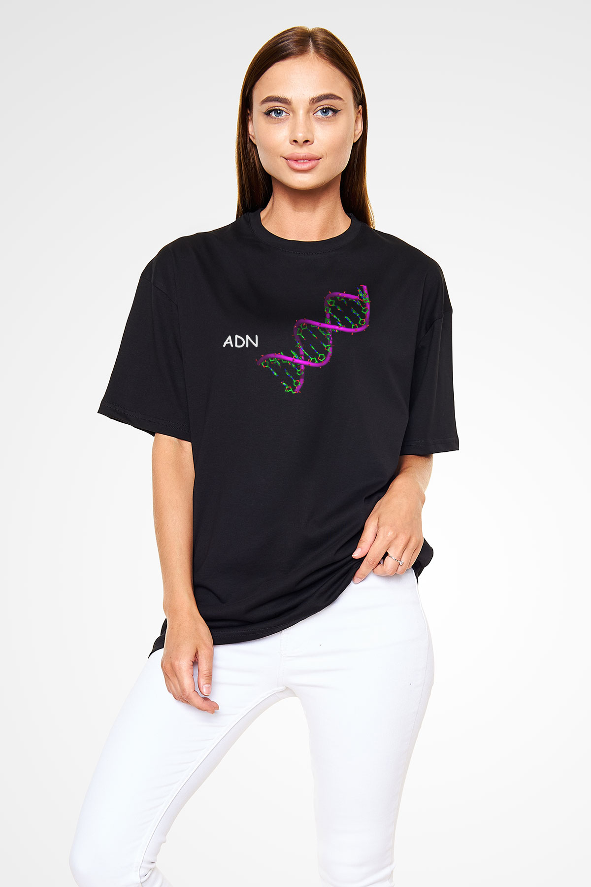 Biyolog Siyah Unisex Oversize Tişört T-Shirt
