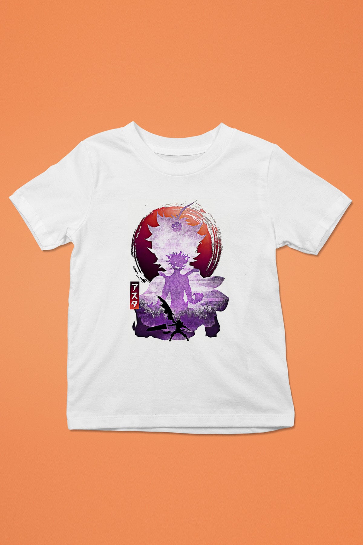 Black Clover Baskılı Beyaz Unisex Beyaz Çocuk Tişört - Tshirt