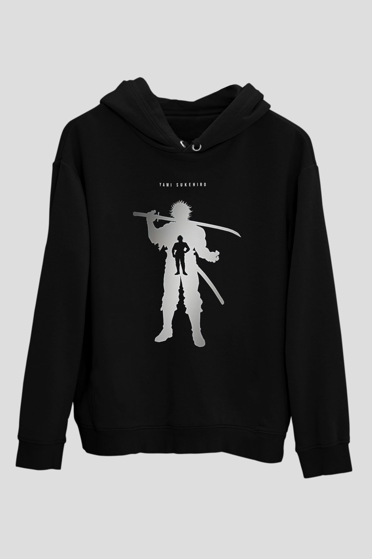 Black Clover Baskılı Unisex Siyah Hoodie