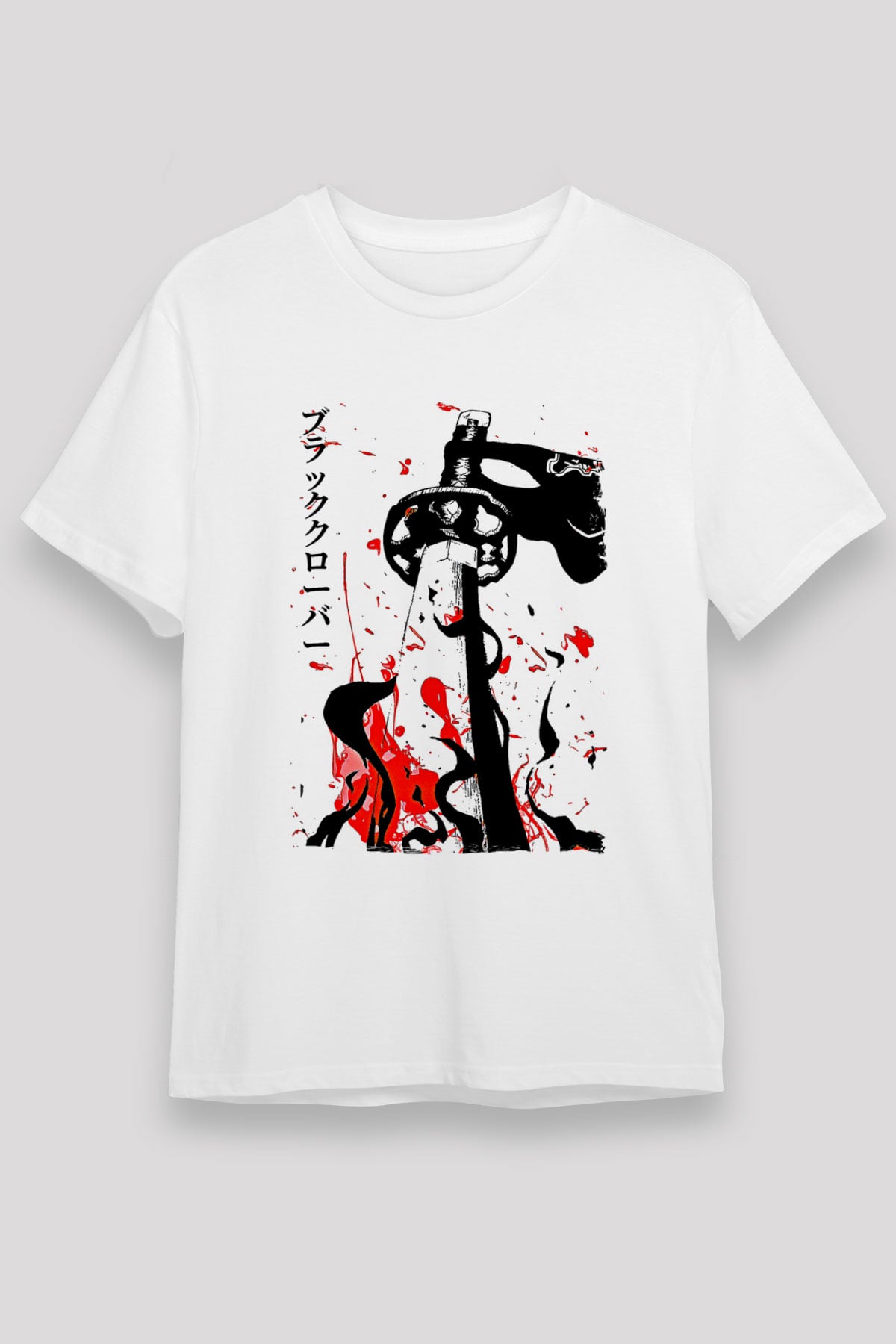 Black Clover Unisex Baskılı Beyaz Tişört - Tshirt