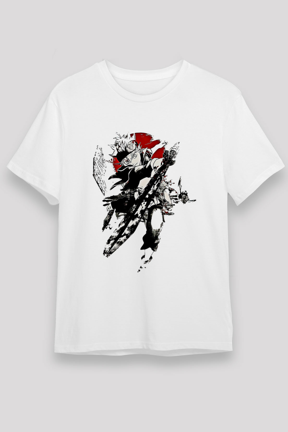 Black Clover Unisex Baskılı Beyaz Tişört - Tshirt