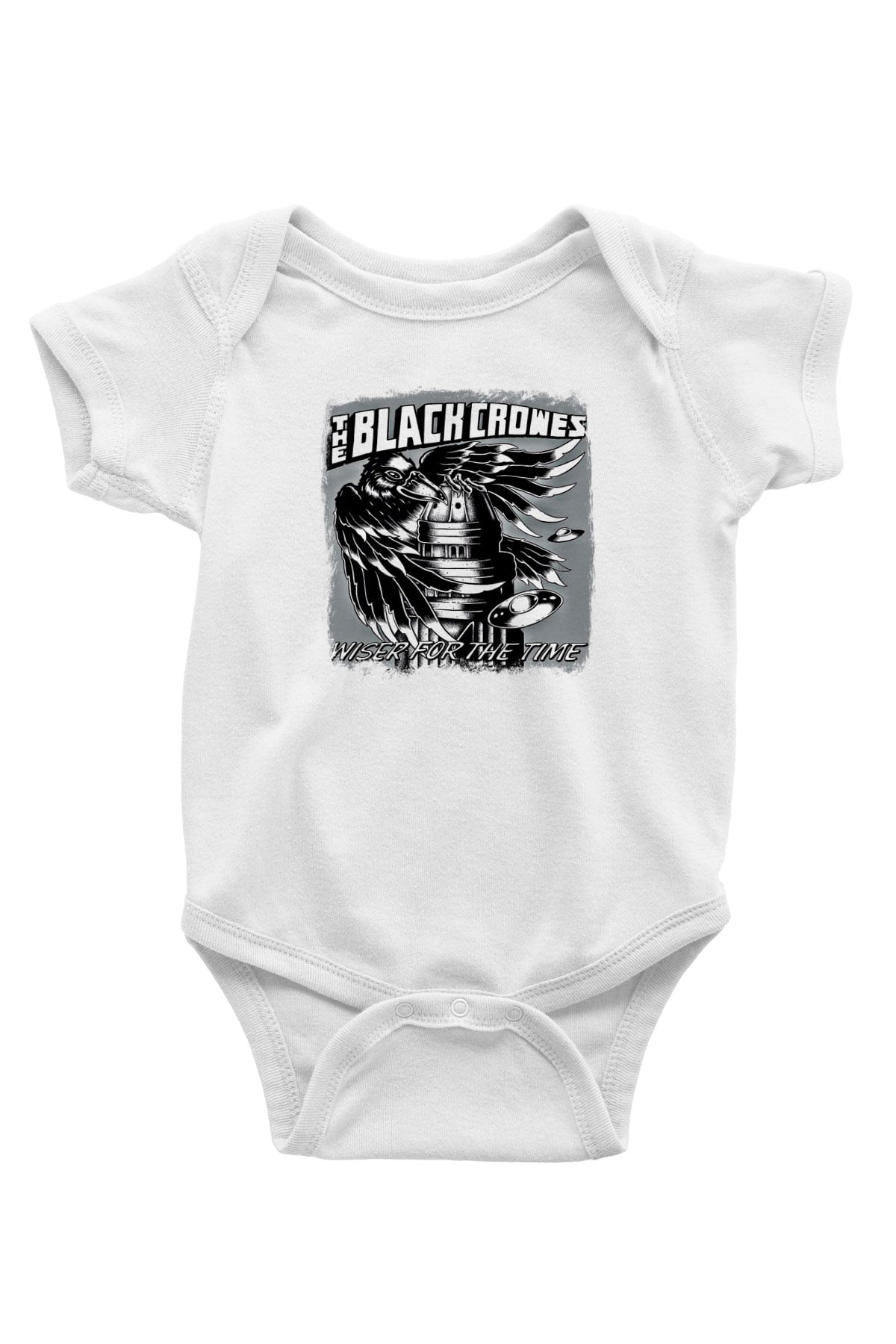 Black Crowes Baskılı Unisex Beyaz Bebek Body - Zıbın