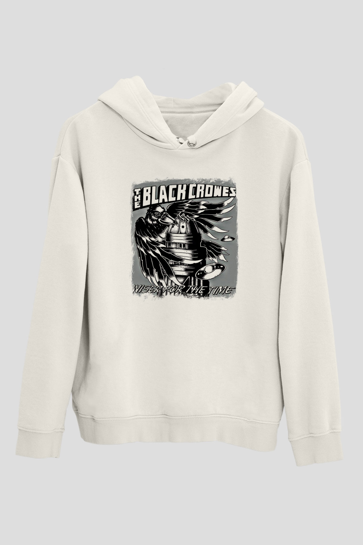 Black Crowes Baskılı Unisex Beyaz Hoodie