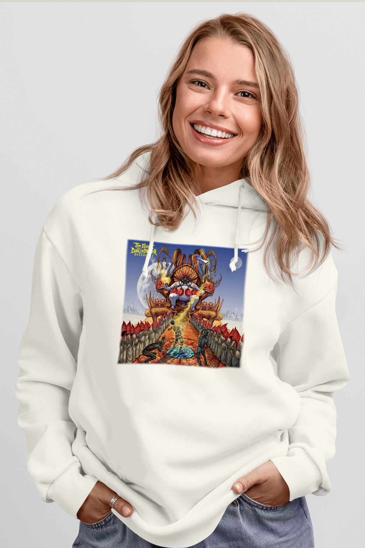Black Dahlia Murder Beyaz Unisex Kapüşonlu Sweatshirt