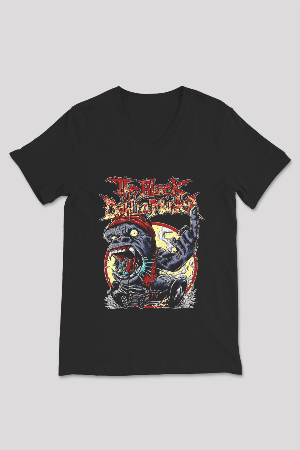 Black Dahlia Murder Siyah Unisex V Yaka Tişört T-Shirt