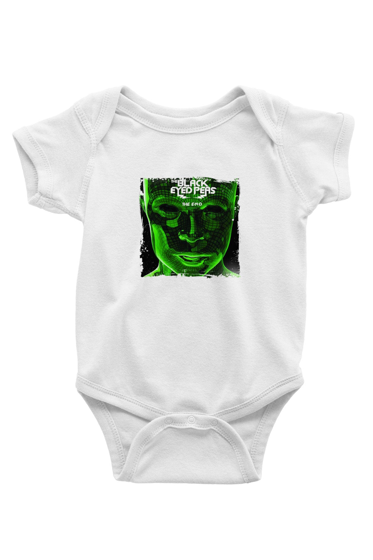 Black Eyed Peas Baskılı Unisex Beyaz Bebek Body - Zıbın
