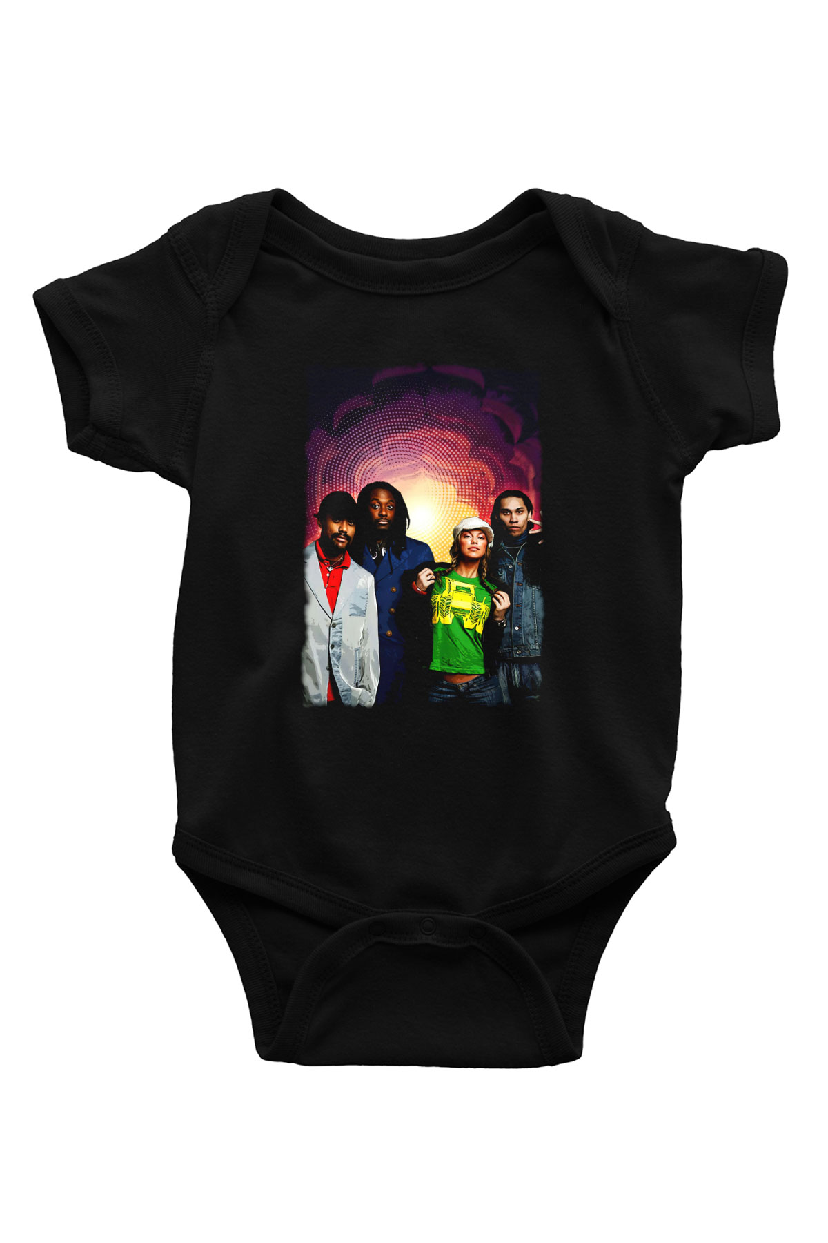 Black Eyed Peas Siyah Bebek Body - Zıbın
