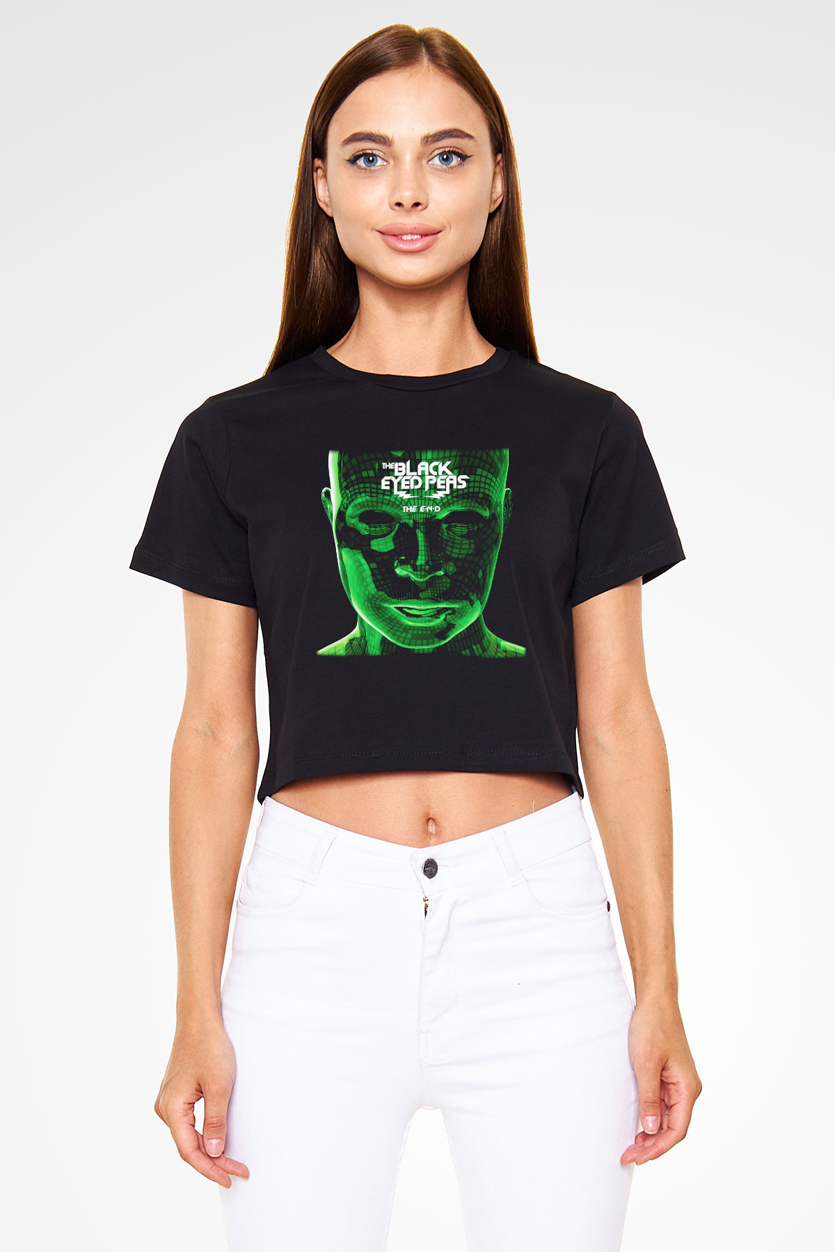 Black Eyed Peas Siyah Crop Top Tişört