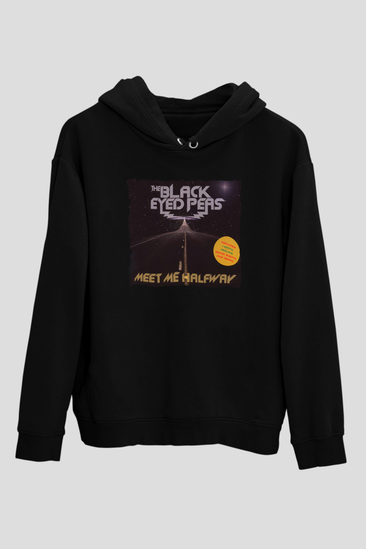 Black Eyed Peas Siyah Unisex Kapüşonlu Sweatshirt