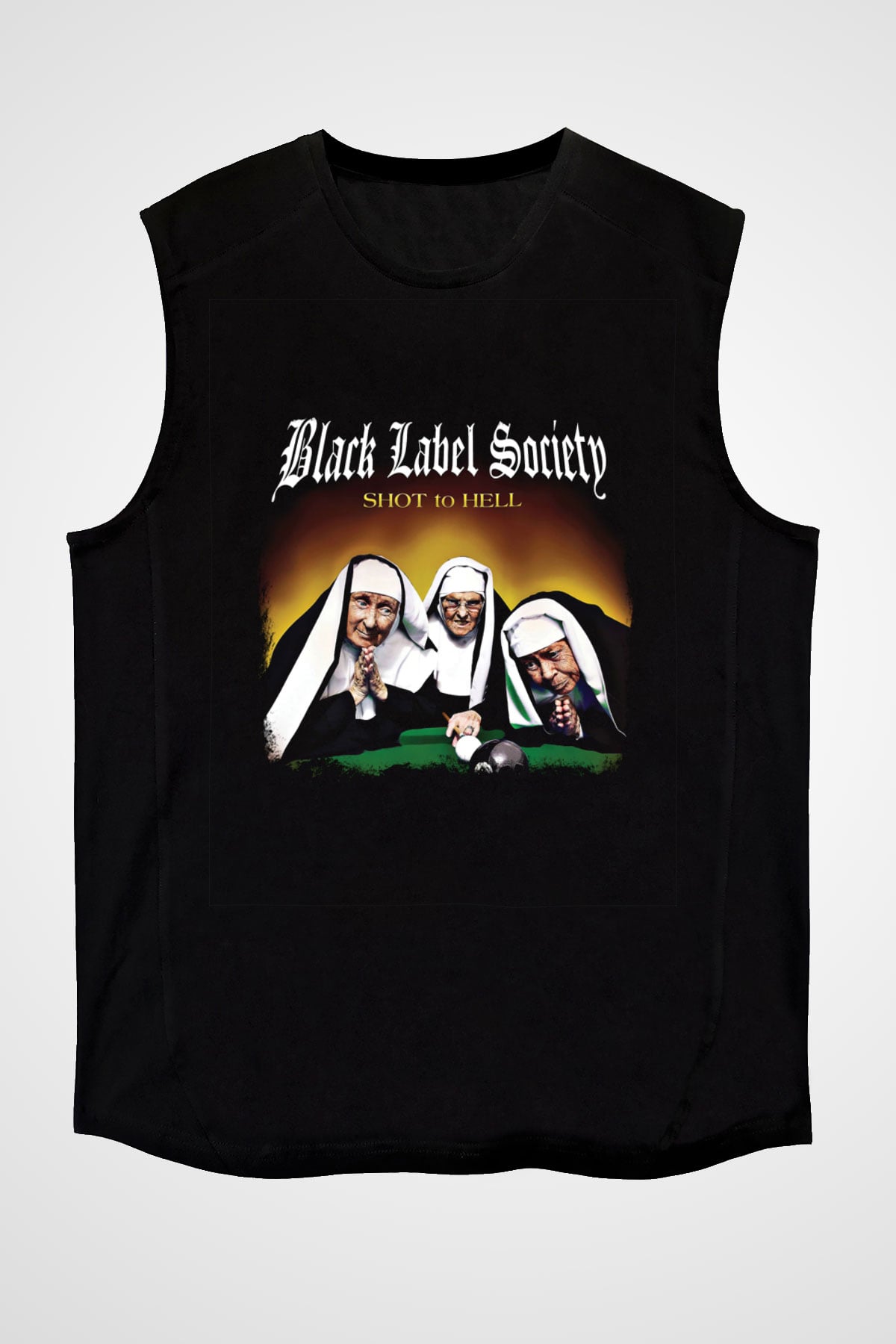 Black Label Society Baskılı Unisex Siyah Kolsuz Tişört