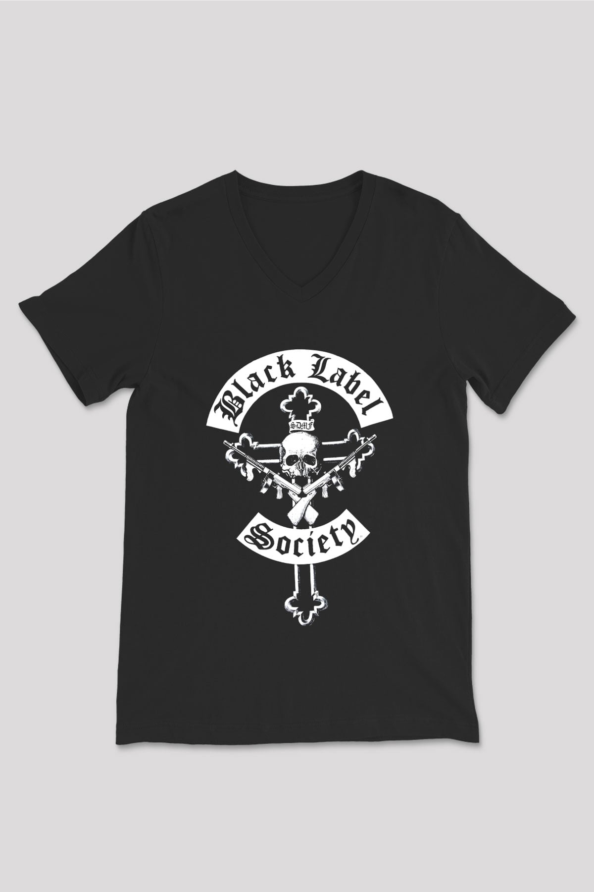 Black Label Society Siyah Unisex V Yaka Tişört T-Shirt