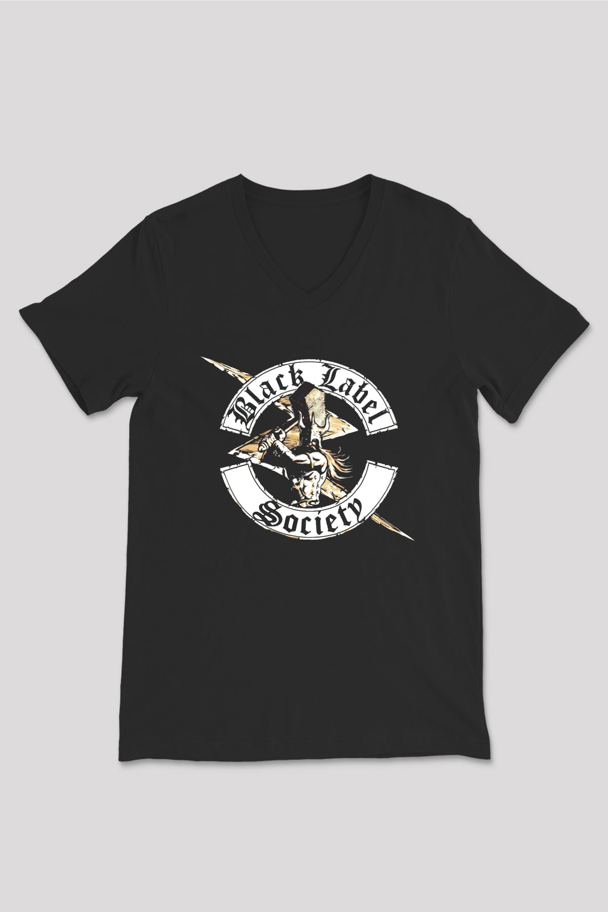Black Label Society Siyah Unisex V Yaka Tişört T-Shirt