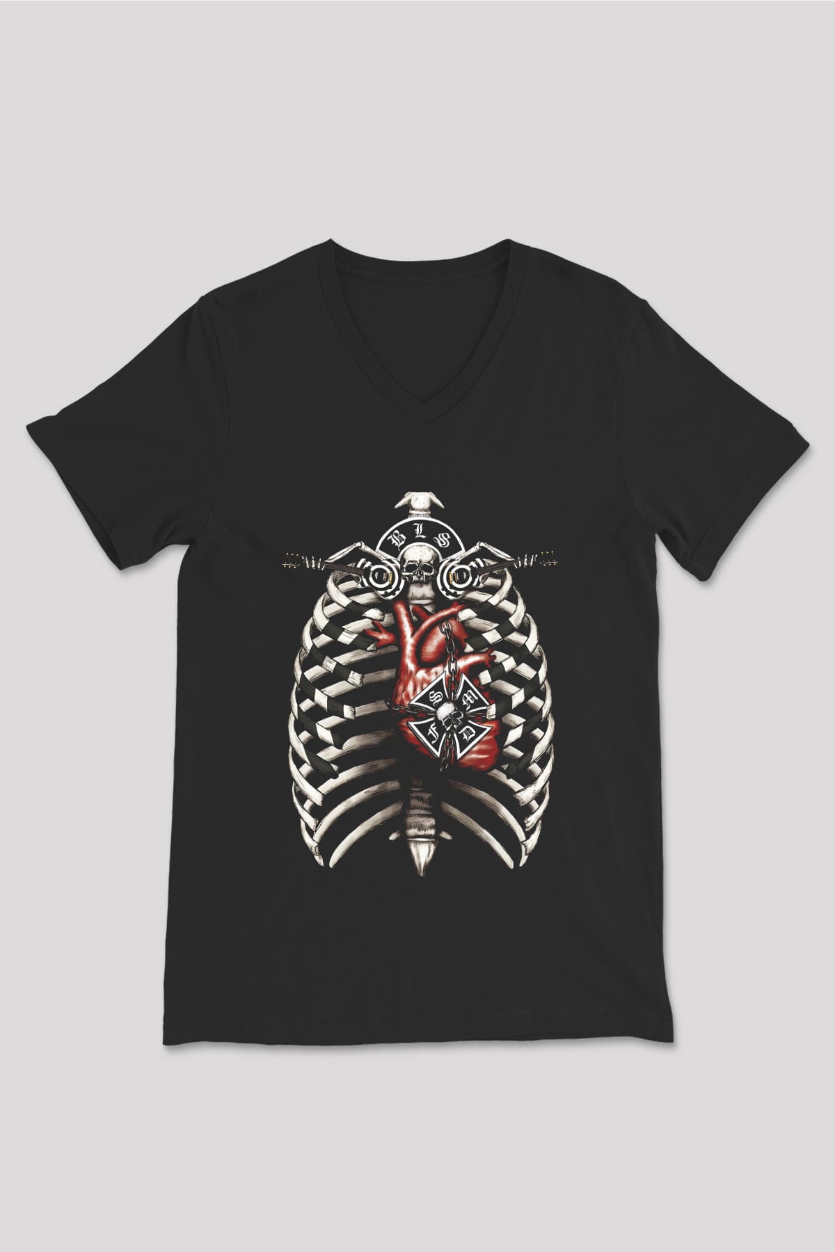 Black Label Society Siyah Unisex V Yaka Tişört T-Shirt
