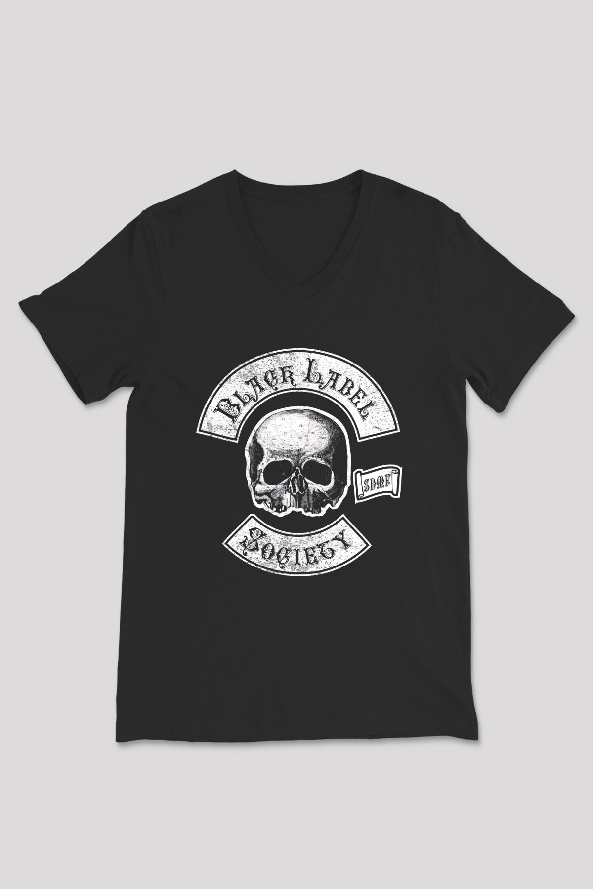Black Label Society Siyah Unisex V Yaka Tişört T-Shirt