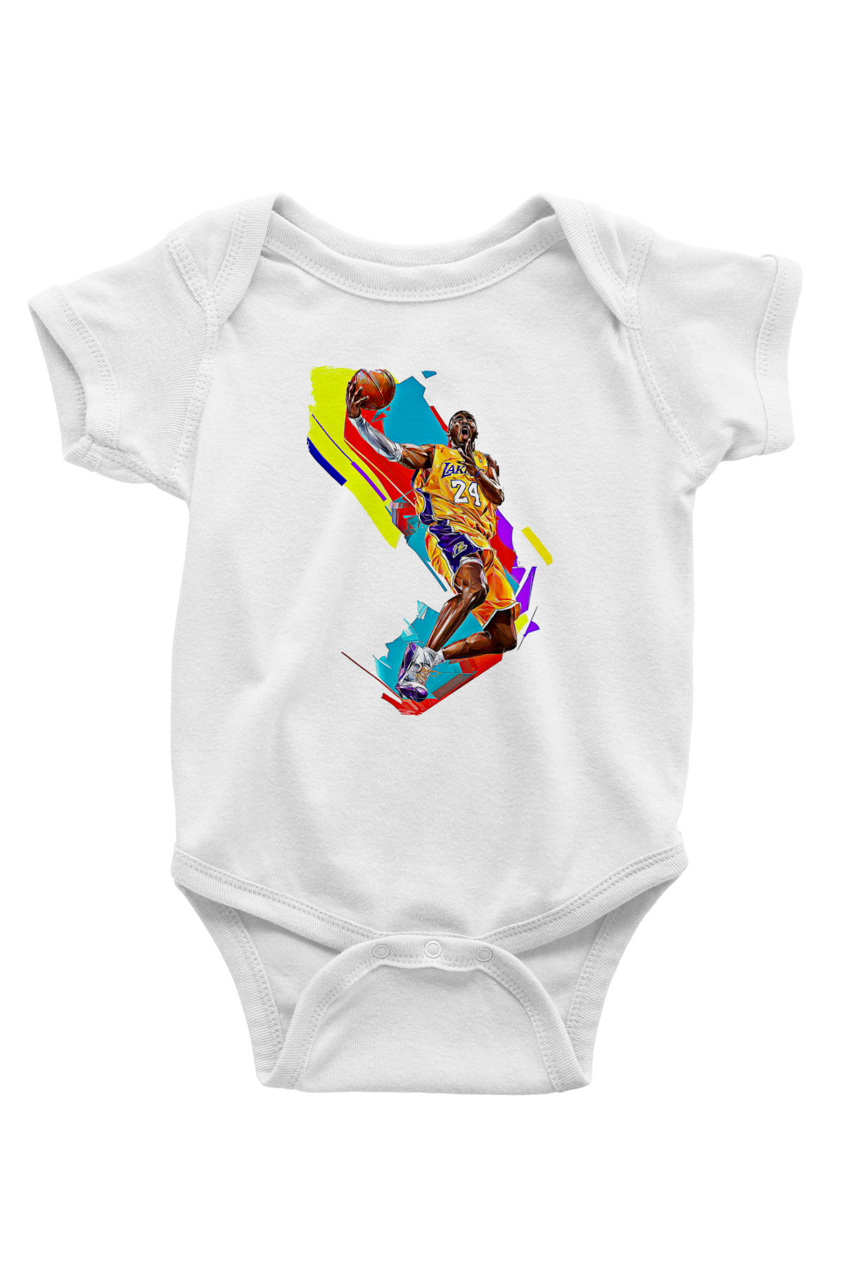 Black Mamba Baskılı Beyaz Unisex Bebek Body - Zıbın
