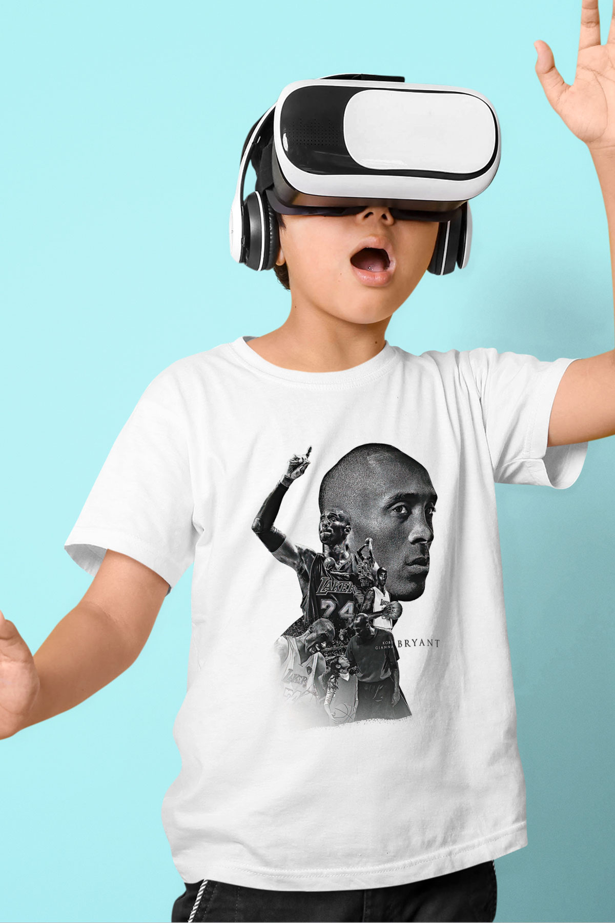 Black Mamba Baskılı Beyaz Unisex Beyaz Çocuk Tişört - Tshirt