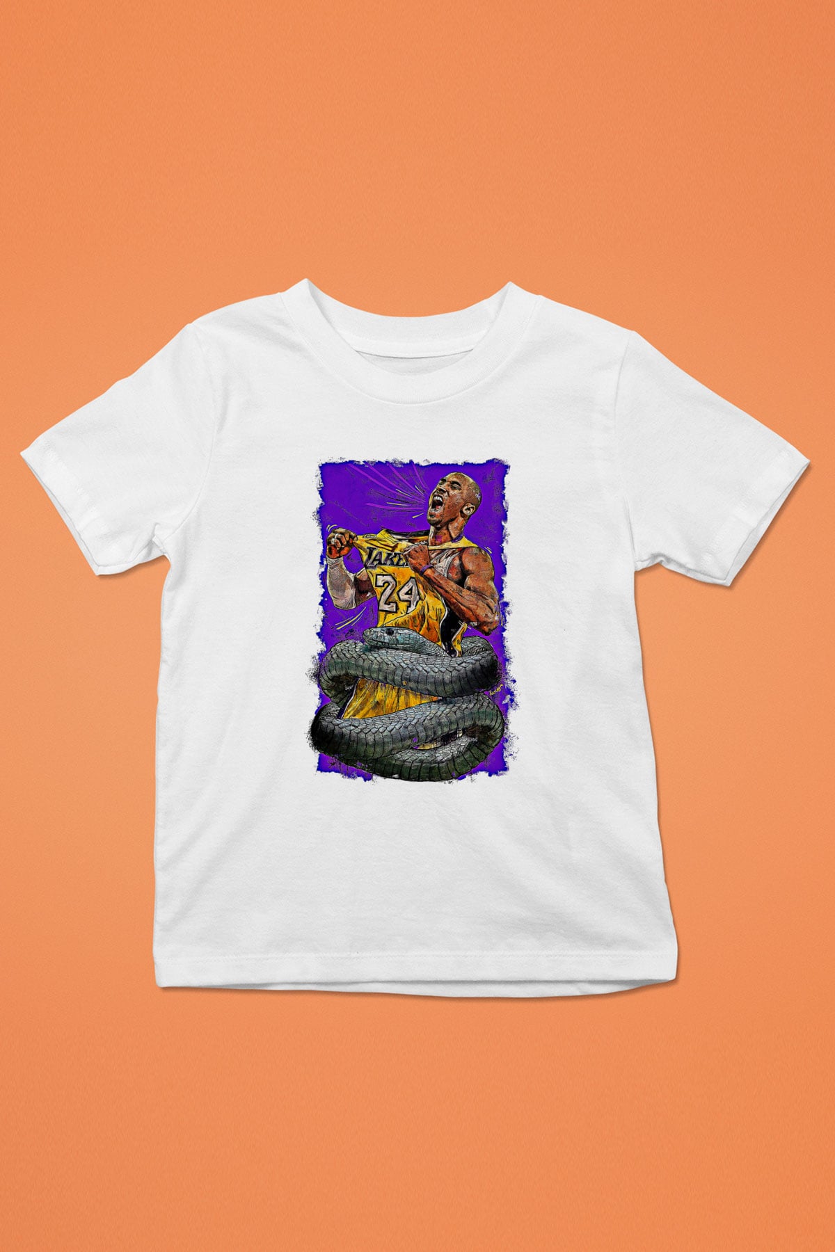 Black Mamba Baskılı Beyaz Unisex Beyaz Çocuk Tişört - Tshirt