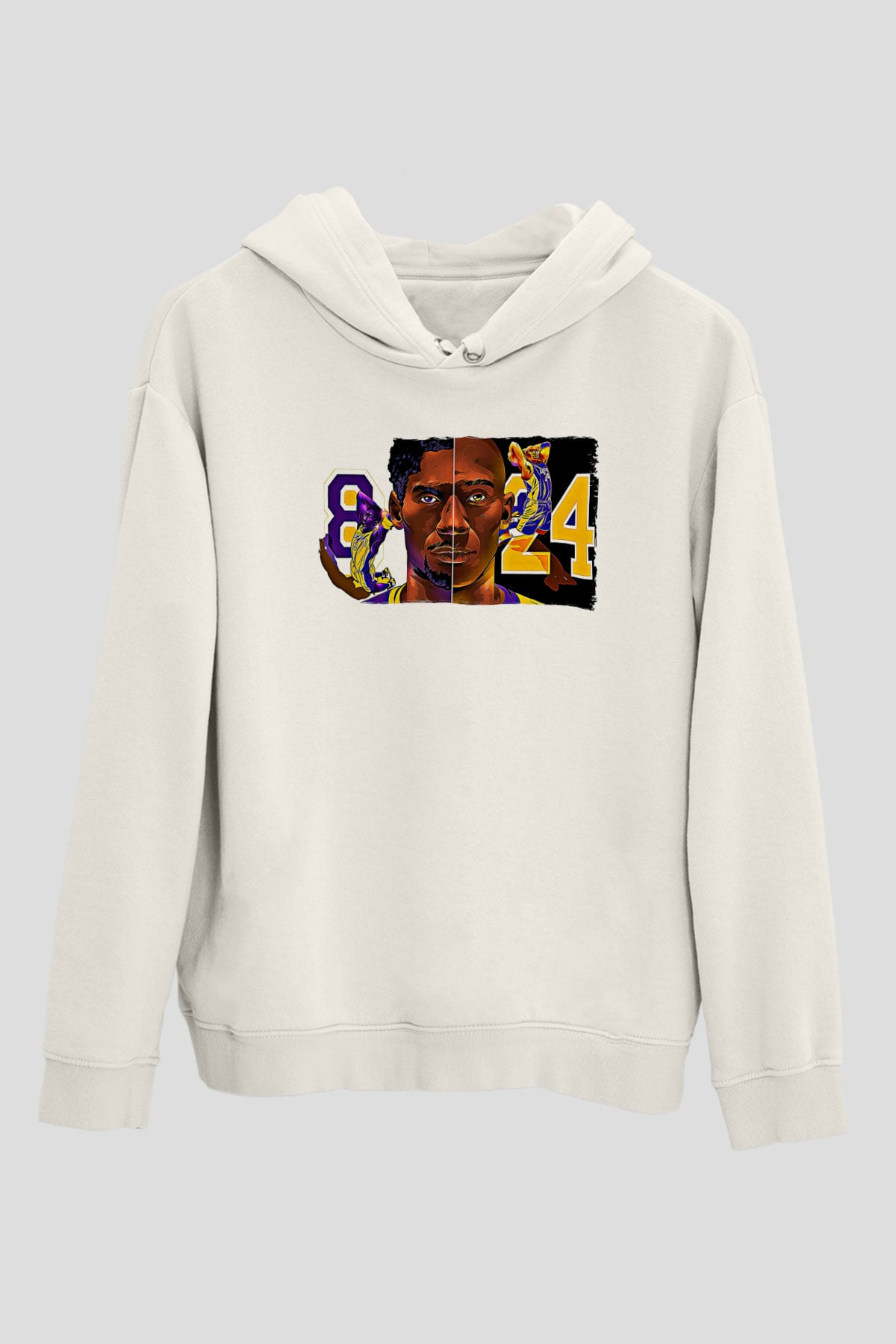Black Mamba Baskılı Beyaz Unisex Kapüşonlu Sweatshirt