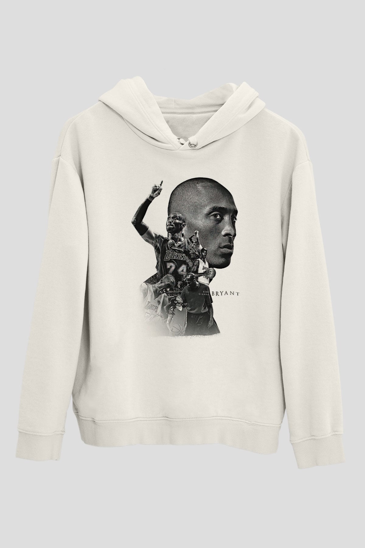 Black Mamba Baskılı Beyaz Unisex Kapüşonlu Sweatshirt