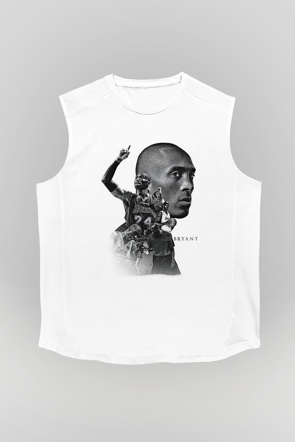 Black Mamba Baskılı Beyaz Unisex Kolsuz Tişört - Tshirt