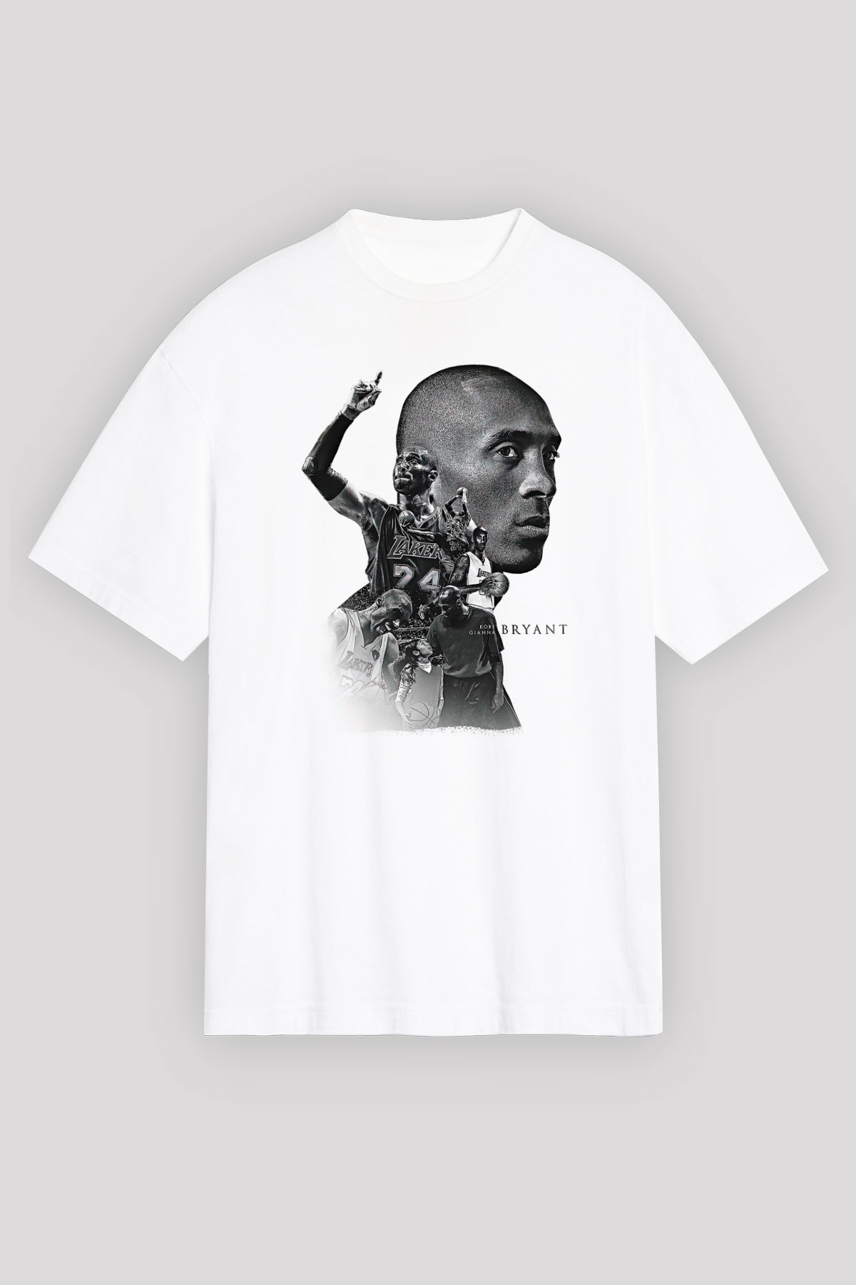 Black Mamba Baskılı Beyaz Unisex Oversize Tişört - Tshirt