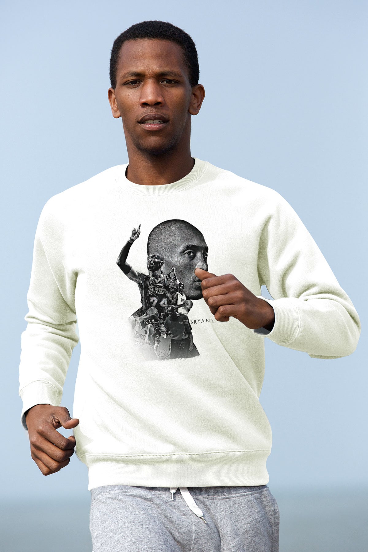 Black Mamba Baskılı Beyaz Unisex Sweatshirt