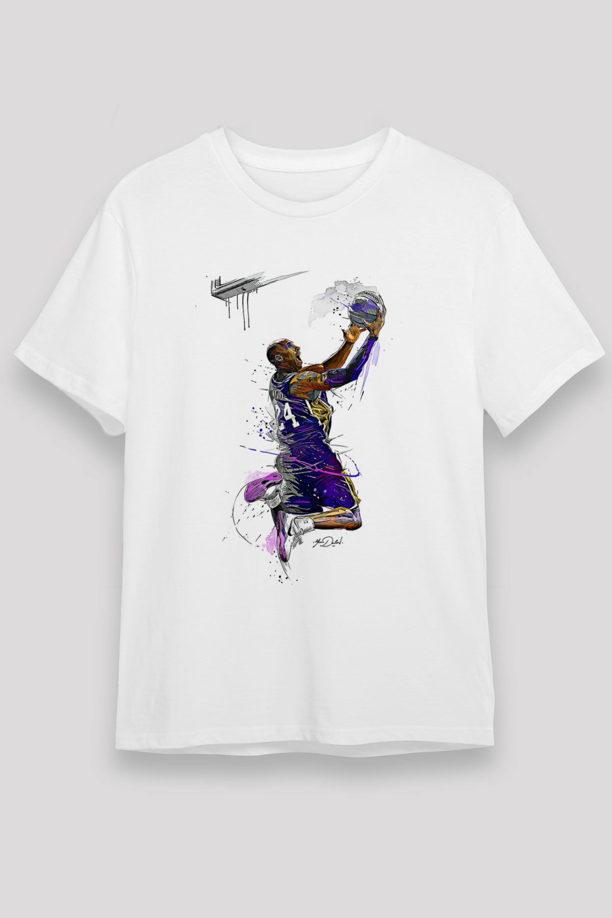 Black Mamba Baskılı Unisex Beyaz Tişört - Tshirt