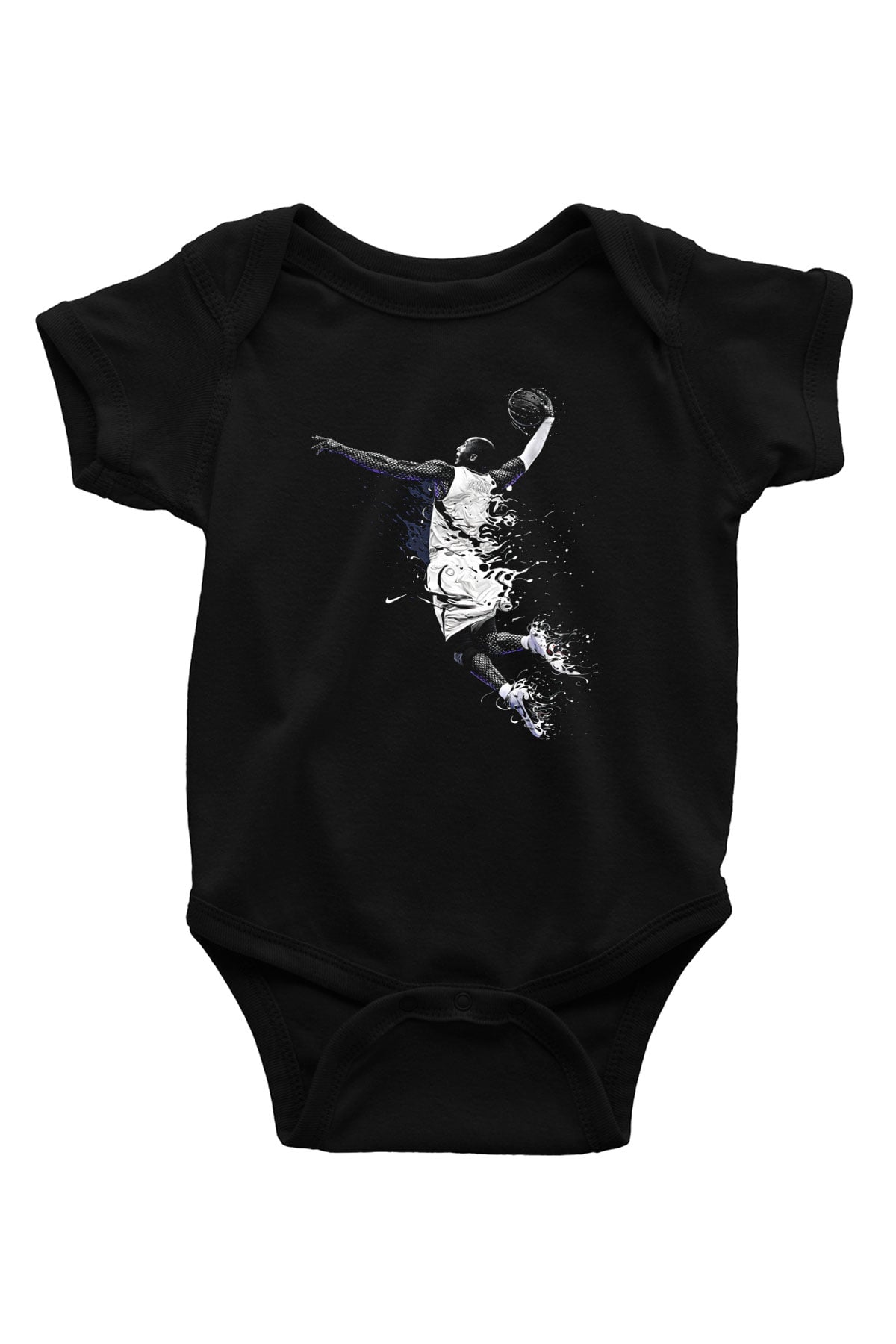 Black Mamba Baskılı Unisex Siyah Bebek Body - Zıbın