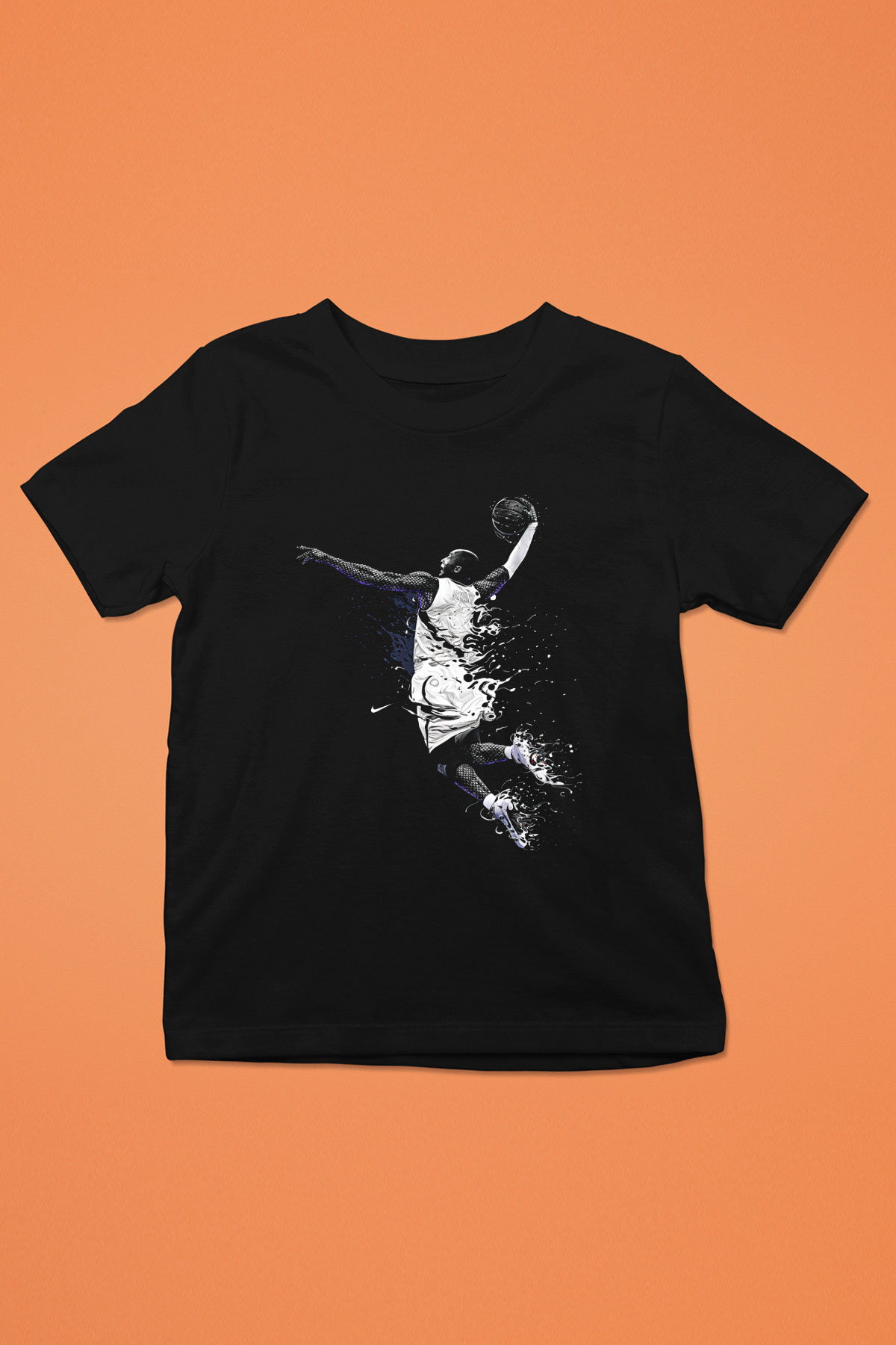 Black Mamba Baskılı Unisex Siyah Çocuk Tişört - Tshirt