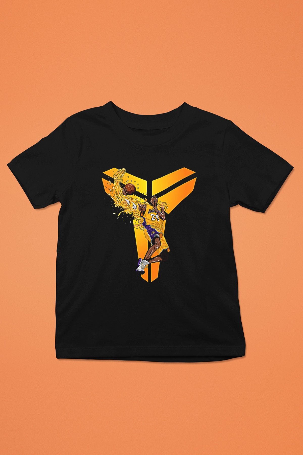 Black Mamba Baskılı Unisex Siyah Çocuk Tişört - Tshirt