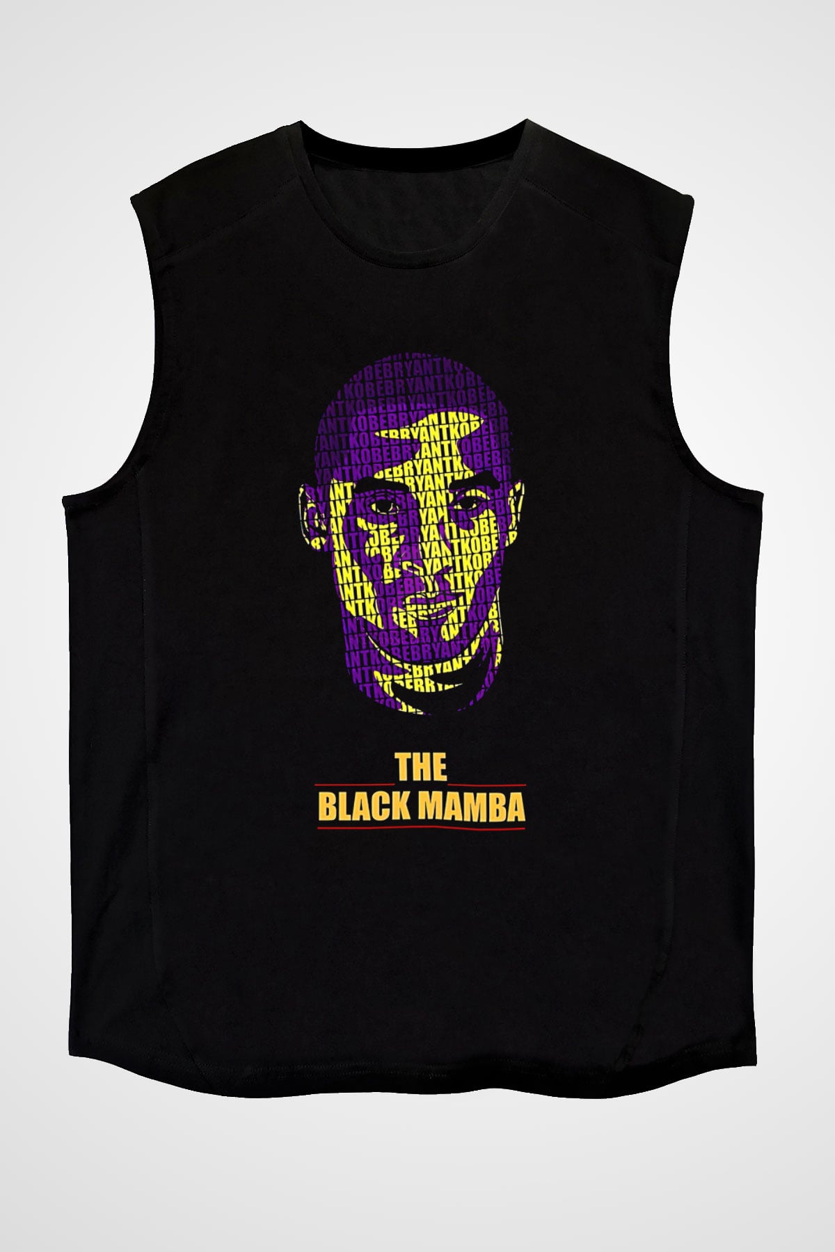 Black Mamba Baskılı Unisex Siyah Kolsuz Tişört - Tshirt