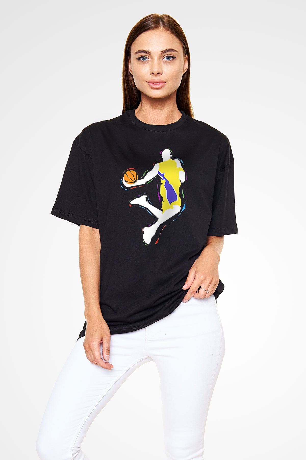 Black Mamba Baskılı Unisex Siyah Oversize Tişört - Tshirt