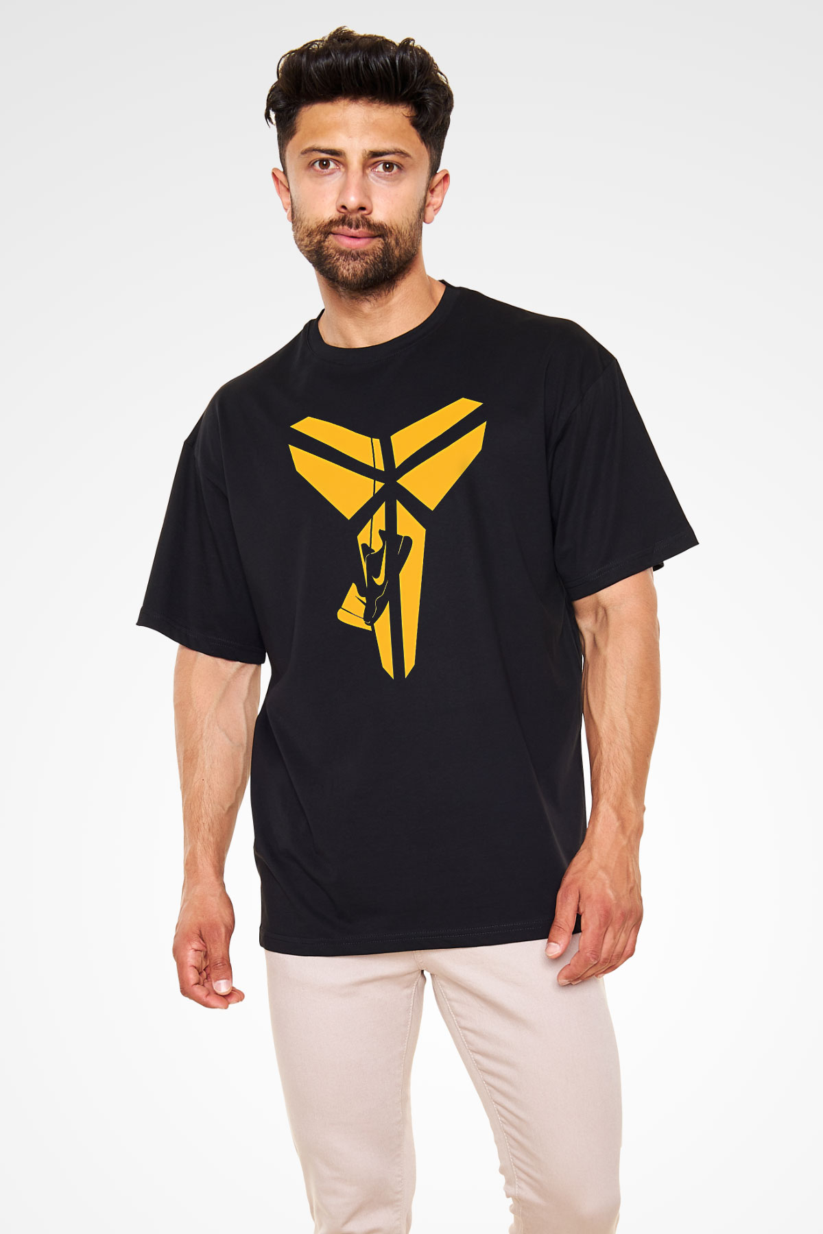 Black Mamba Baskılı Unisex Siyah Oversize Tişört - Tshirt