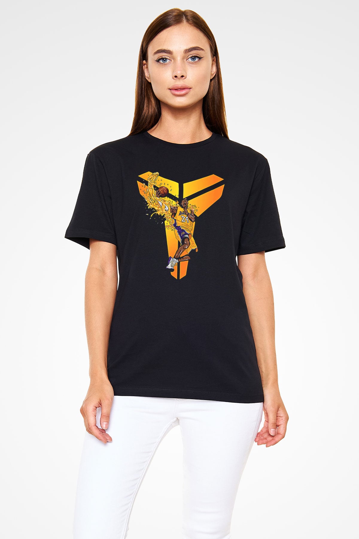 Black Mamba Baskılı Unisex Siyah Tişört - Tshirt