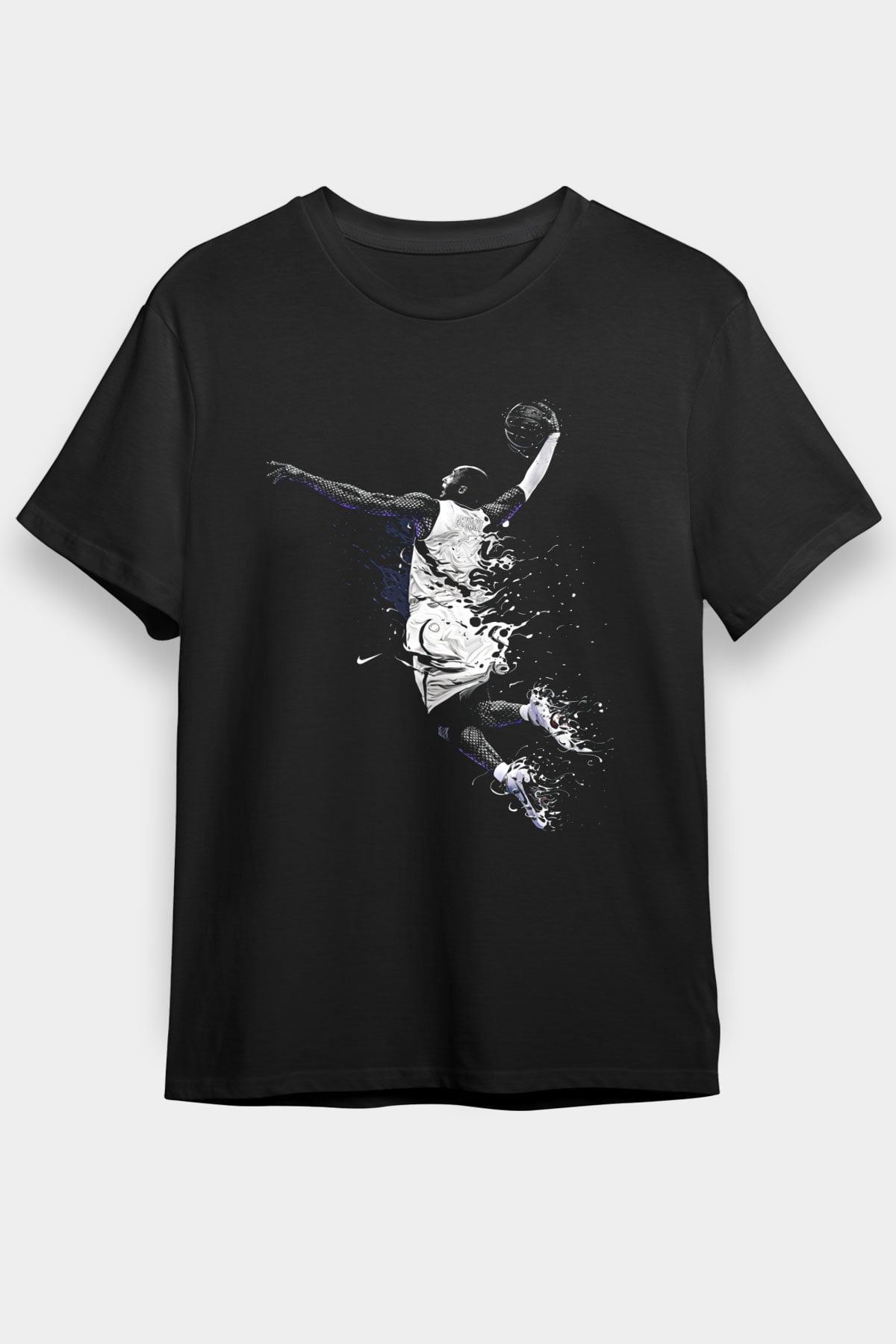 Black Mamba Baskılı Unisex Siyah Tişört - Tshirt