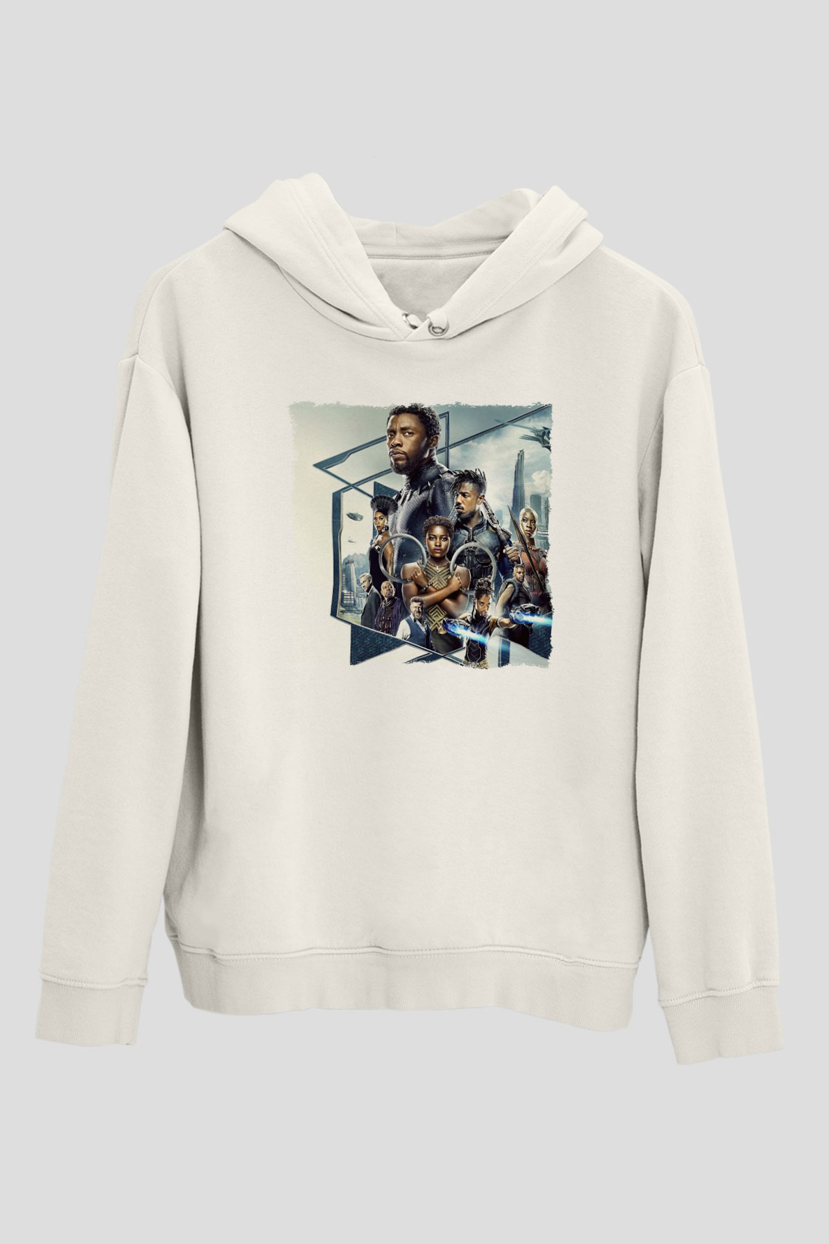 Black Panther Beyaz Unisex Hoodie