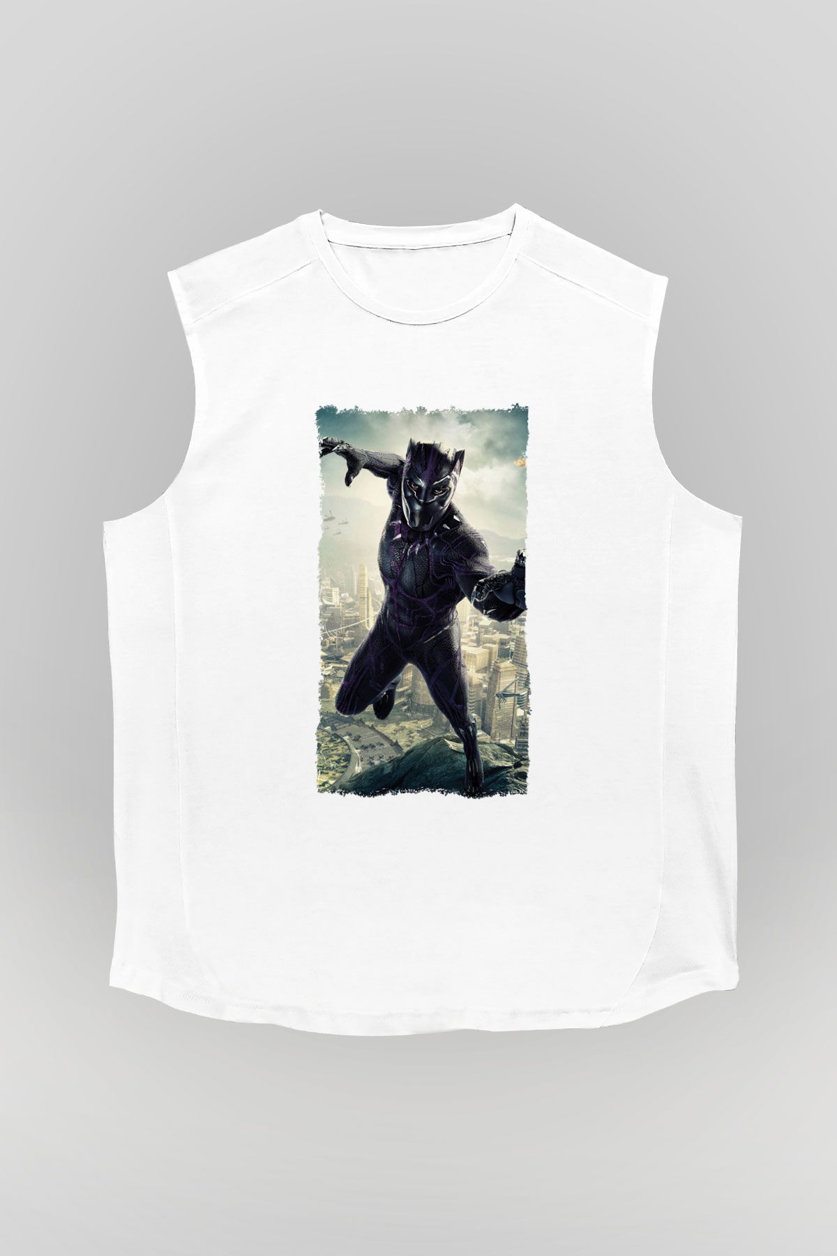 Black Panther Beyaz Unisex Kolsuz Tişört
