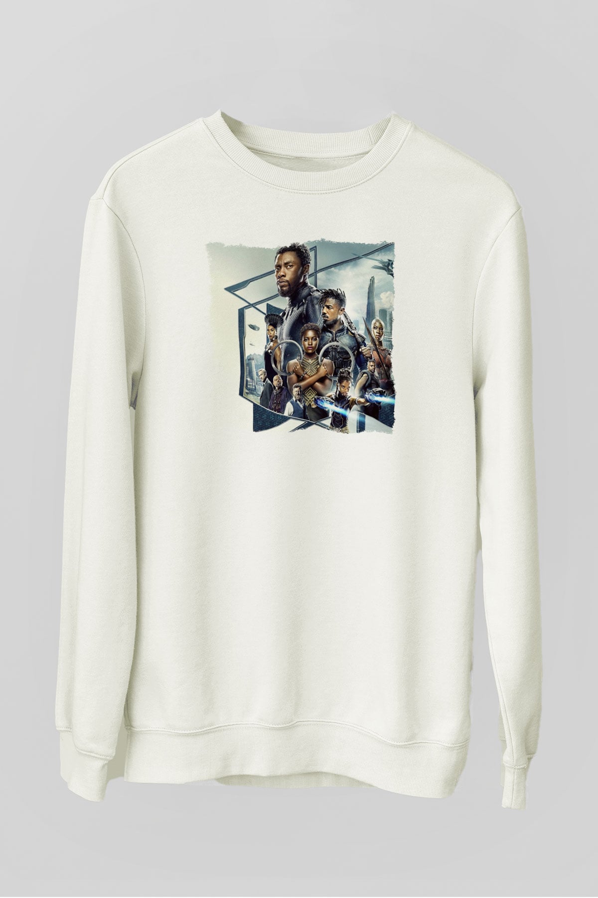 Black Panther Beyaz Unisex Sweatshirt