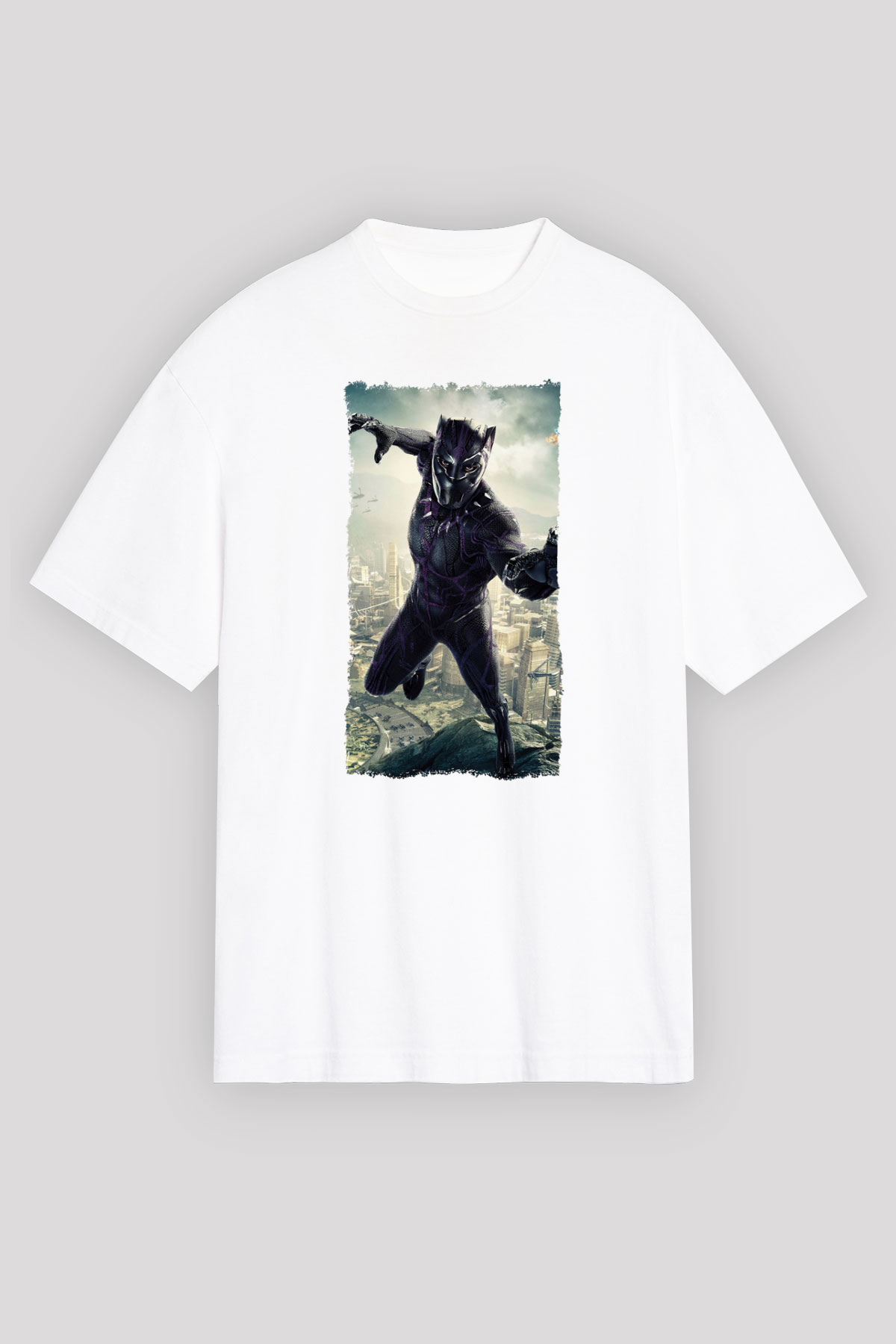 Black Panther Beyaz Unisex Tişört T-Shirt