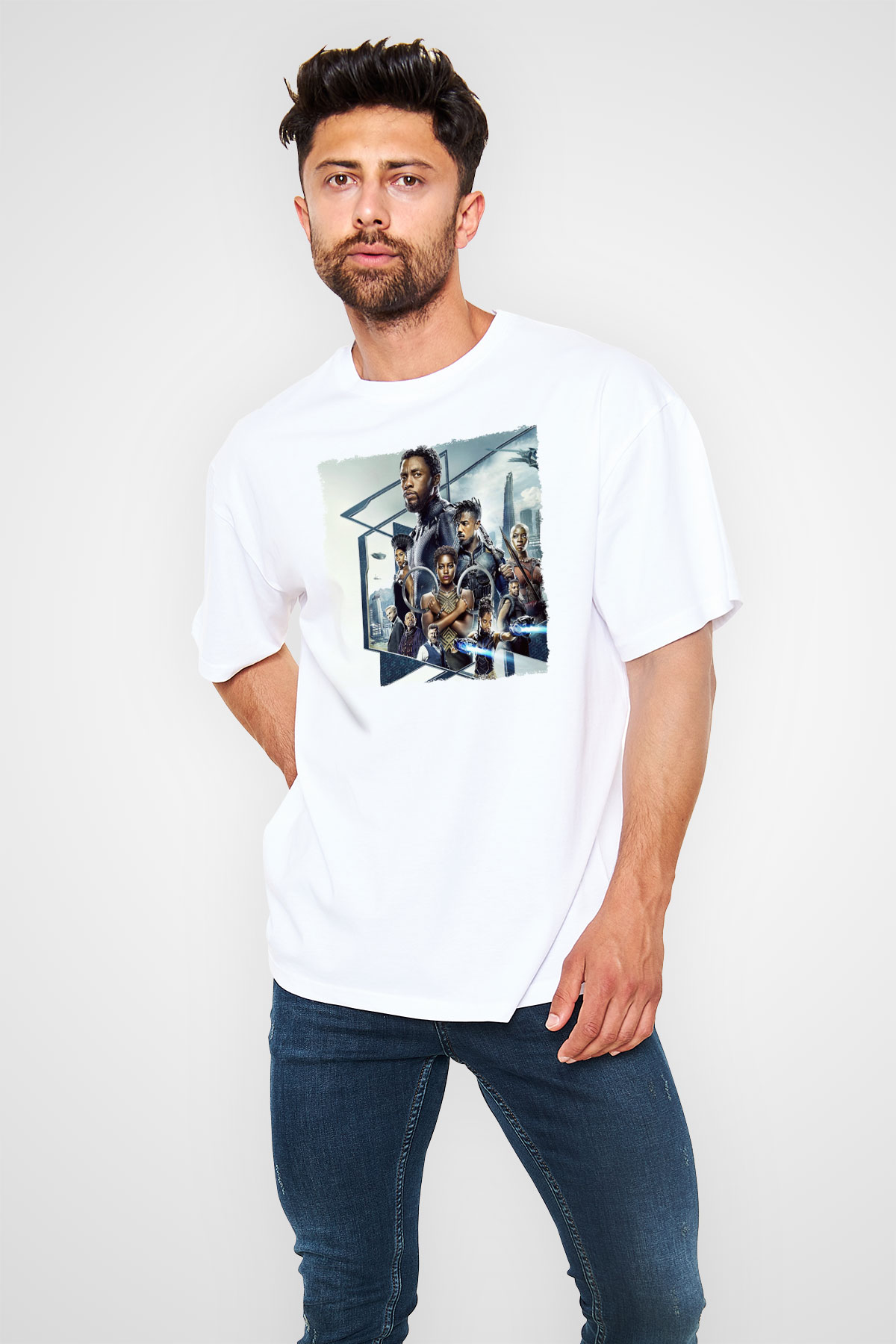 Black Panther Beyaz Unisex Tişört T-Shirt