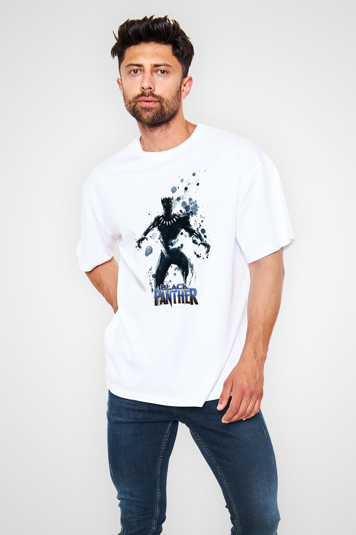 Black Panther Beyaz Unisex Tişört T-Shirt