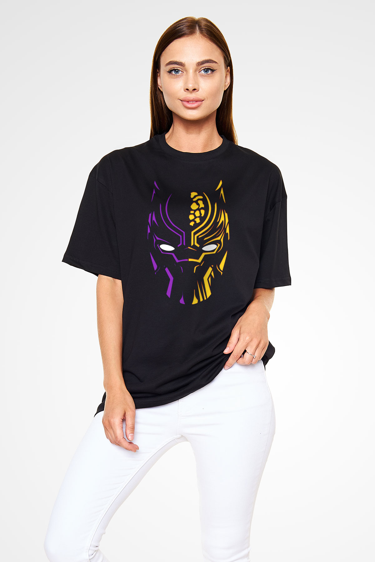 Black Panther Siyah Unisex Oversize Tişört T-Shirt