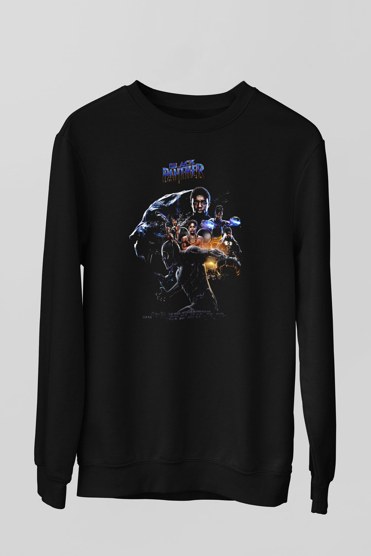Black Panther Siyah Unisex Sweatshirt